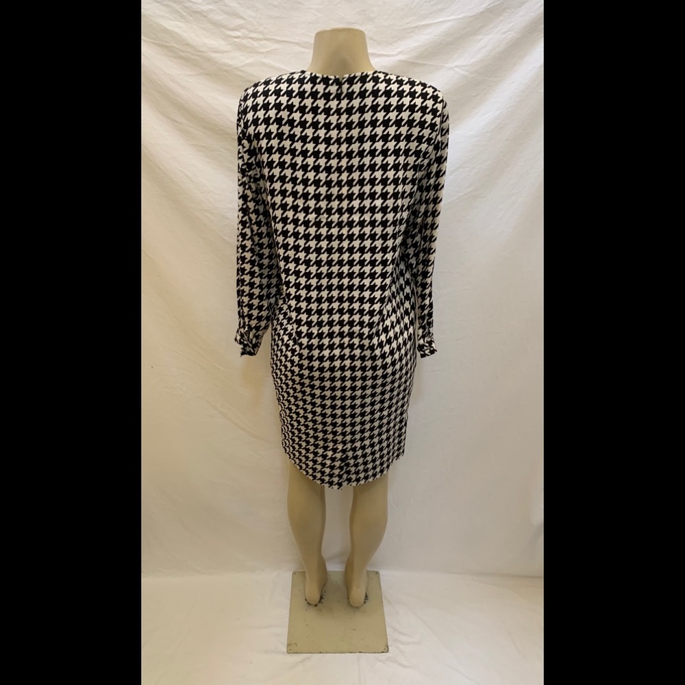 VTG Liz Claiborne Size 8P Houndstooth Print Dress - Picture 4 of 9